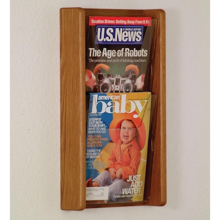 Wooden Mallet 2 in. Stance 2 Pocket Wall Display - Black, Light Oak & Medium Oak AC19-2BL